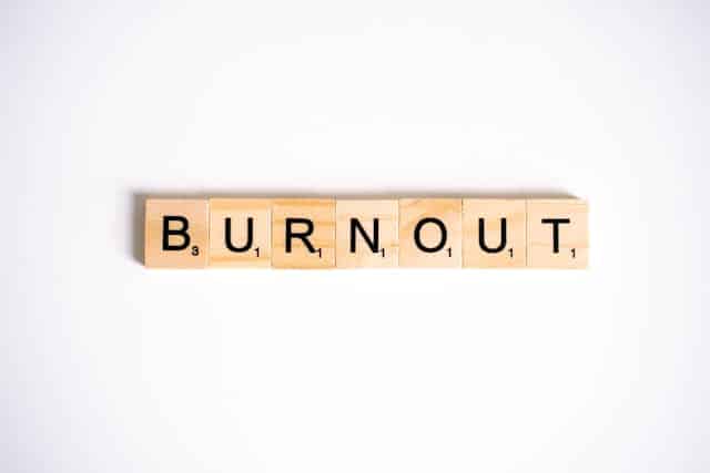 the word burnout written on wooden blocks