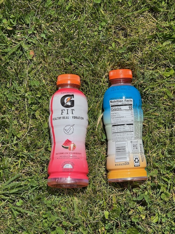 one bottle of Gatorade fit strawberry watermelon