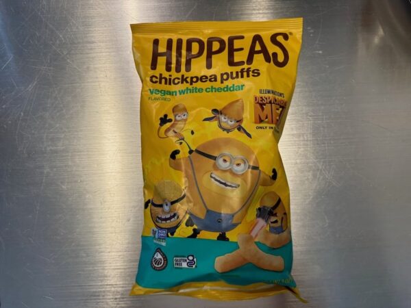 a bag of vegan white cheddar hippeas chickpea puffs