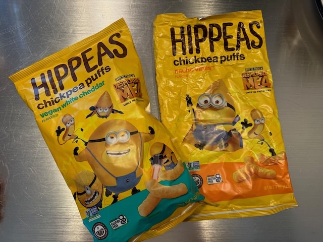 two bags of hippeas chickpea puffs in different flavors