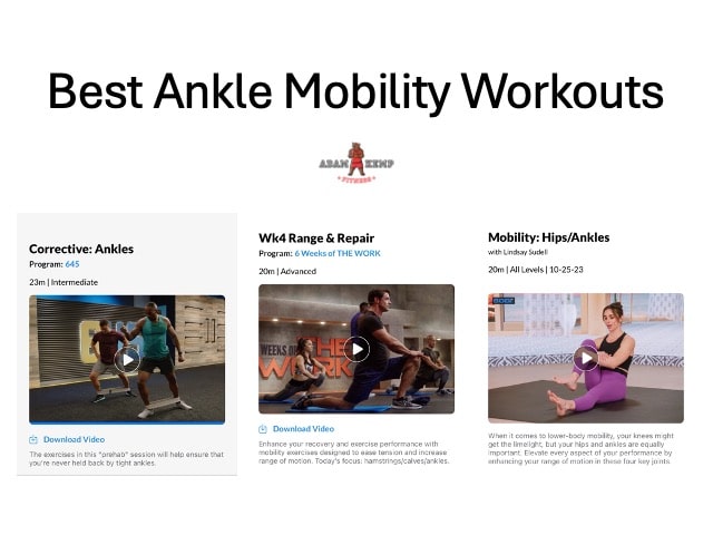 an image of three different ankle mobility workouts from Beachbody.com