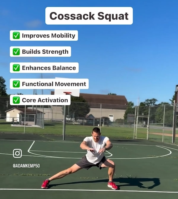 a list of benefits of the cossack squat