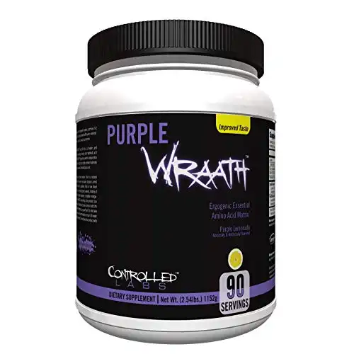 Controlled Labs Purple Wraath: BCAA & EAA Supplement with Endurance Blend for Enhanced Focus, Stamina & Performance (Lemonade, 90 Servings)