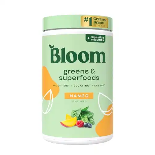 Bloom Nutrition Superfood Greens Powder (Mango), 25 Servings