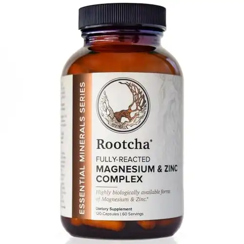 Rootcha Magnesium & Zinc Complex - High Absorption Zinc Picolinate for Sleep & Immune Support - 120 Capsules