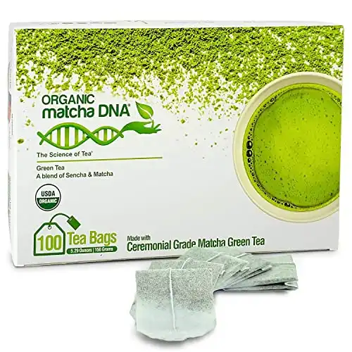 Matcha Teabags MatchaDNA Certified Organic Matcha Green Tea by MATCHA DNA - 100 Teabags