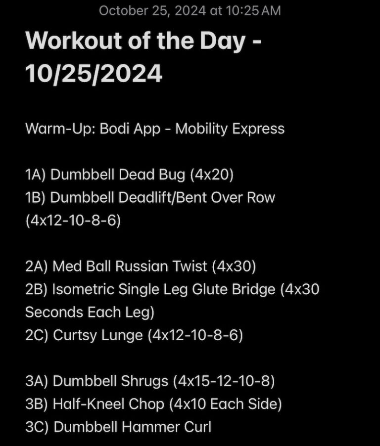 10-25-2024 Workout of the Day