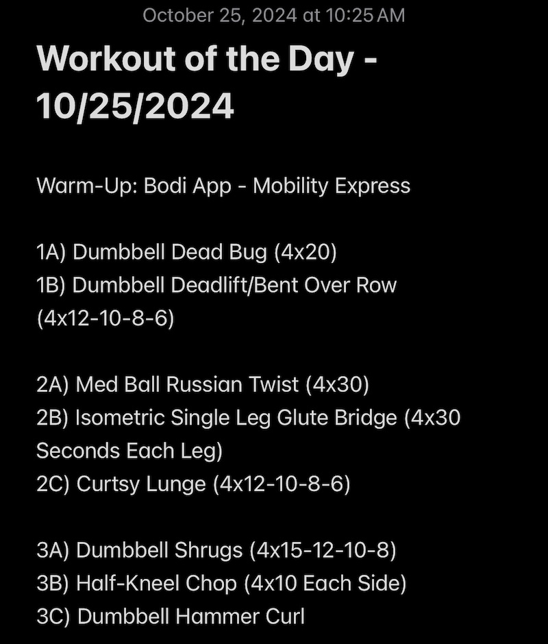 10-25-2024 Workout of the Day