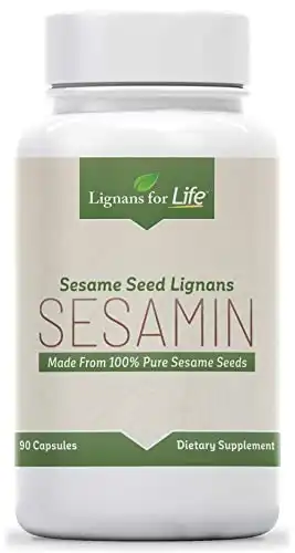 Lignans For Life Sesamin 90 Capsules | 15x Potency | 540 mg Sesame Extract, 81 mg Sesamin, 27 mg Sesamolin