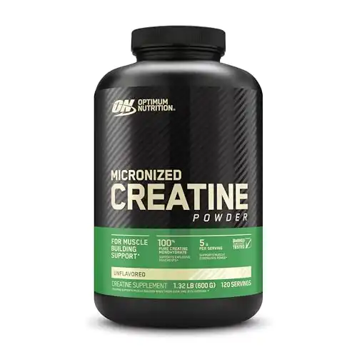 Optimum Nutrition Micronized Creatine Monohydrate Powder, Unflavored, Keto Friendly, 120 Servings (Packaging May Vary)