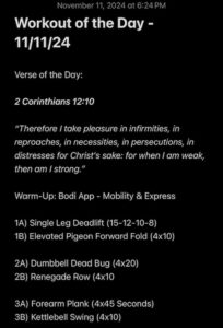 11-11-2024 Workout of the Day