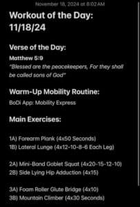 11-18-2024 Workout of the Day