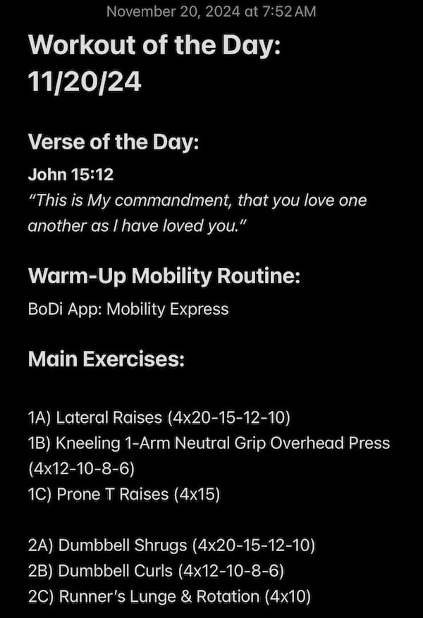 11-20-2024 Workout of the Day